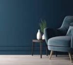 Blue armchair against blue wall living room interior elegant interior design with copy space ai generative 300x134 1 150x134