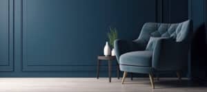 Blue armchair against blue wall living room interior elegant interior design with copy space ai generative 300x134 1
